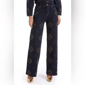 The Noli Shop Women's Studded Dark Blue Jeans, Size 28 ( US 6 )